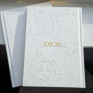 NEW DIOR book journal duo white with Gold logo Dior J'adore journal x2